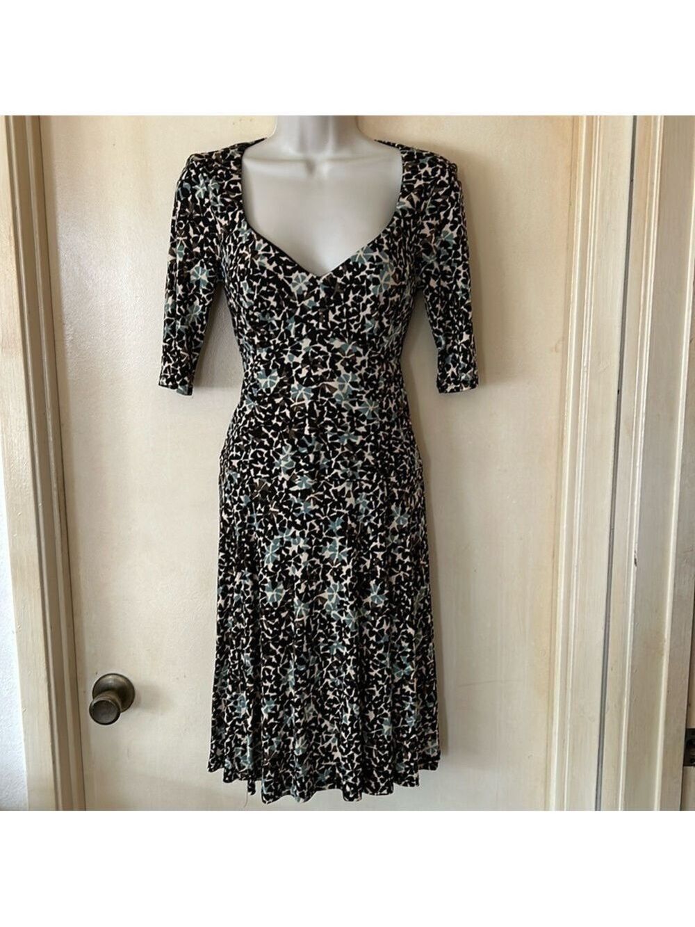 Nanette Lepore green brown and taupe jersey dress size 2 - Picture 1 of 12